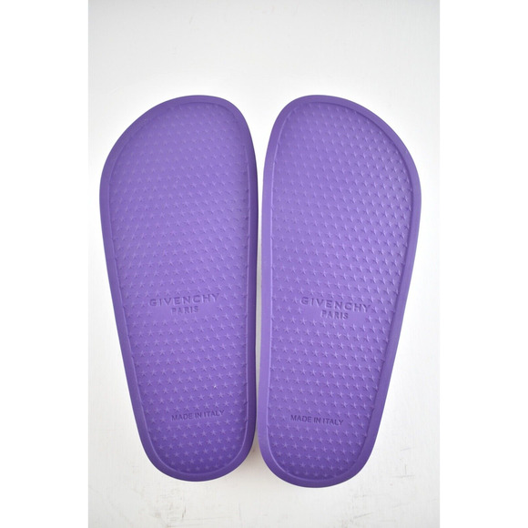 Givenchy Paris Purple Rubber White Logo Slide On Pool Sandal Flip Flop Flat 36 - Picture 12 of 12